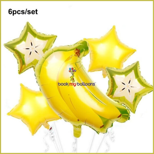 Banana Theme Foil Balloons