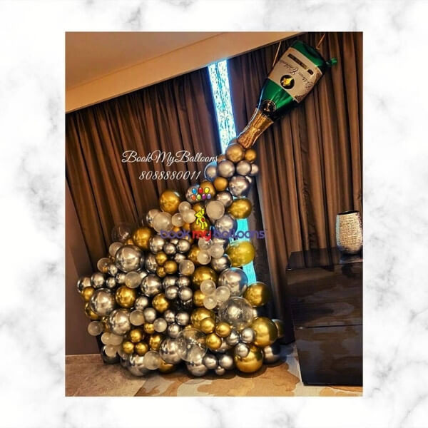 Champagne Bottle Balloon Decoration