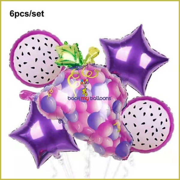 Grapes Theme Foil Balloons