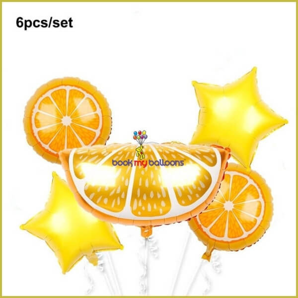 Orange Theme Foil Balloons