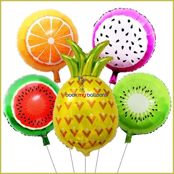 Tropical Fruit Foil Balloons
