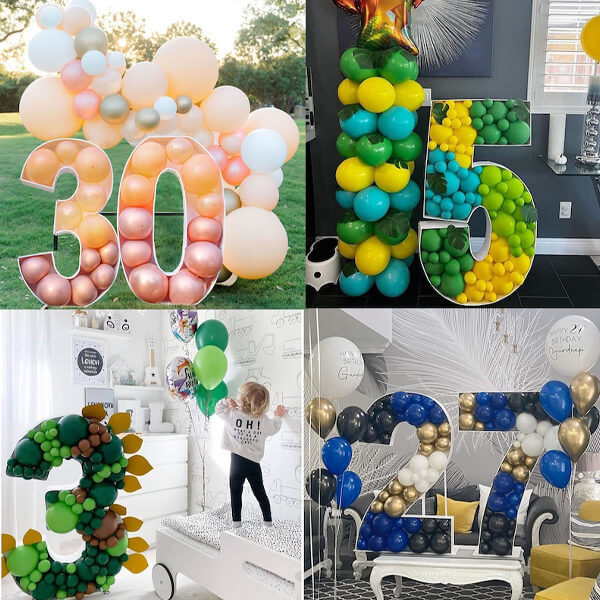 Birthday Balloon Mosaic Numbers