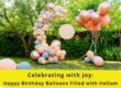 Happy birthday balloons with helium