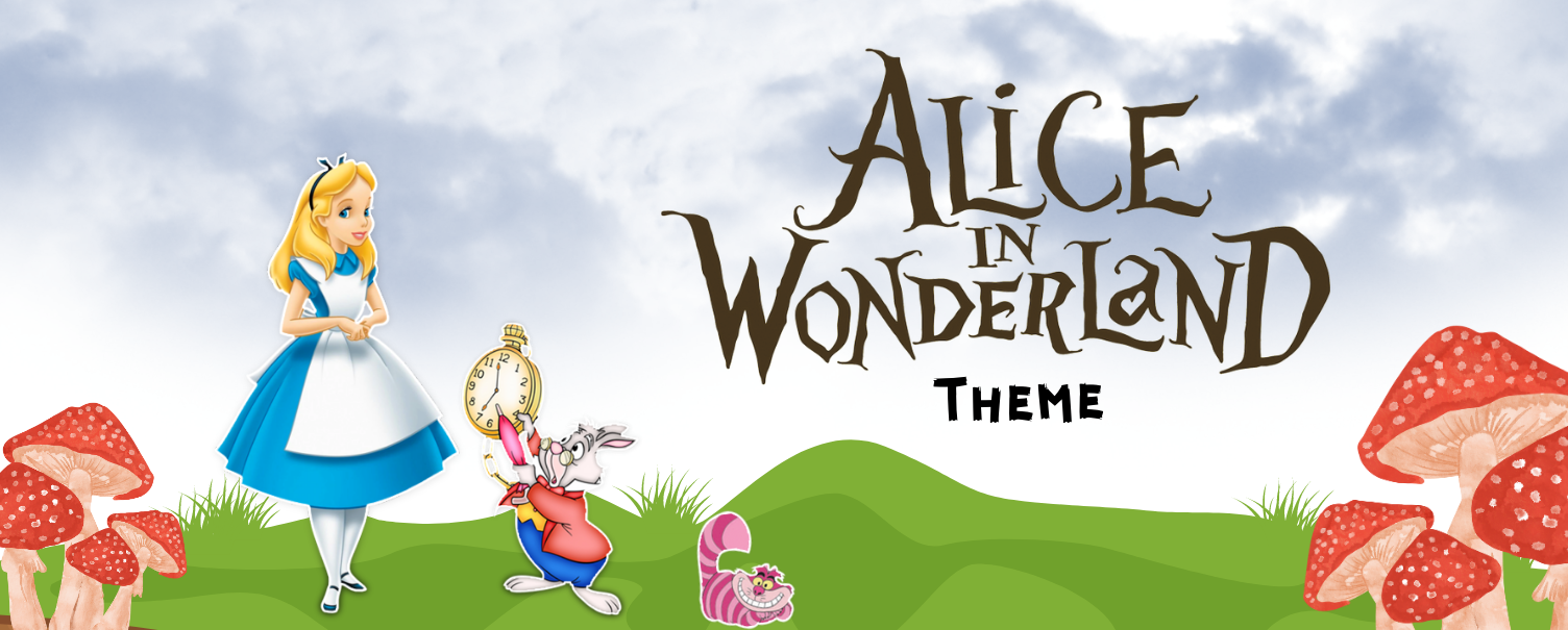 Alice in Wonderland theme birthday decoration