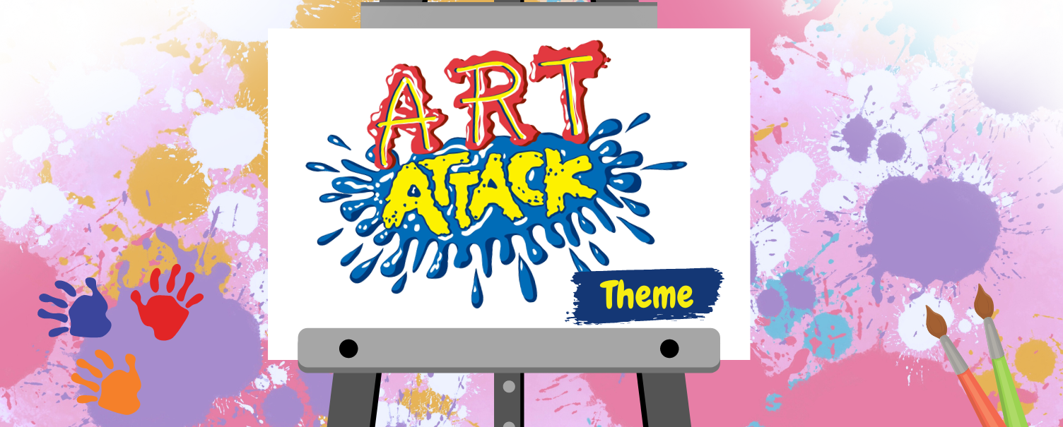 Art Attack theme birthday decoration