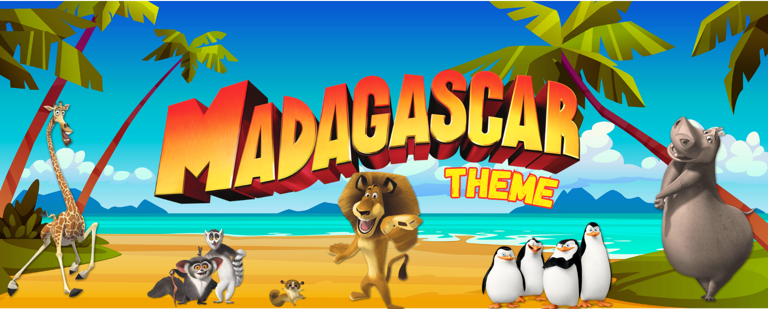 Madagascar theme birthday decoration