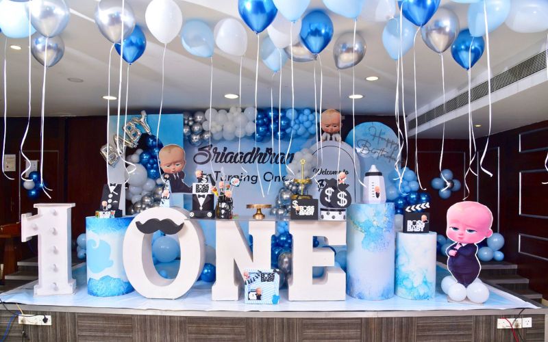 baby boy theme first birthday decoration