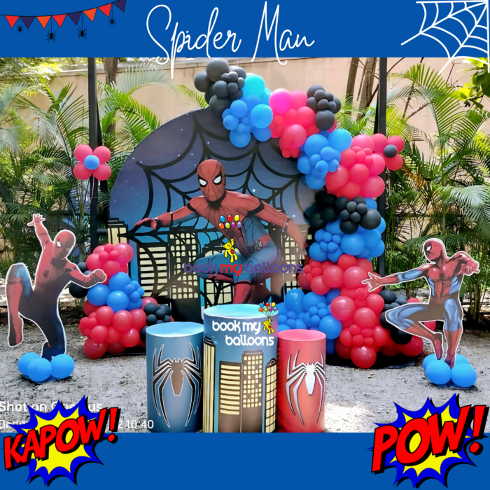 Spider-Man Theme Backdrop & Balloon Arch – Superhero Party Decor - Image 2